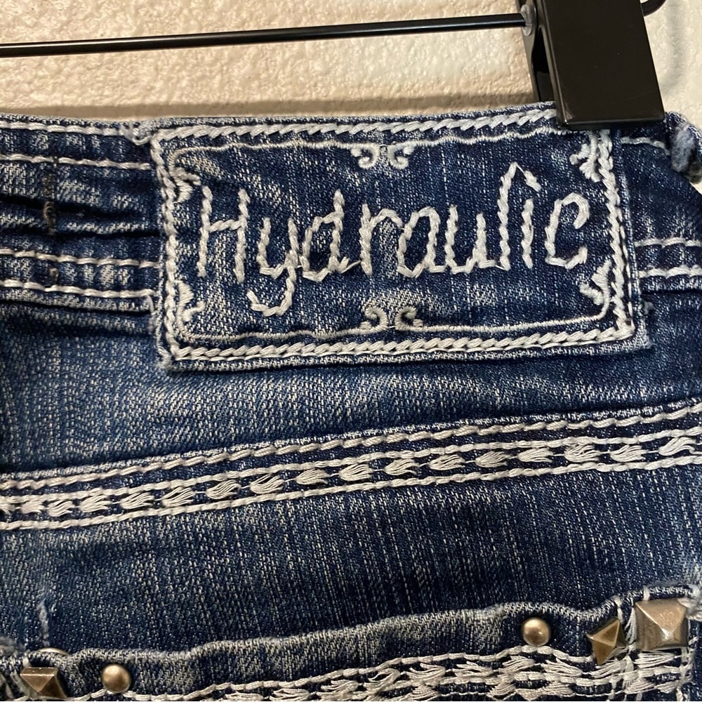 Hydraulic Gramercy Crop Low‎ Rise Jeans-Dark Wash/Sz 4 Women's Blue Jeans - Picture 5 of 10